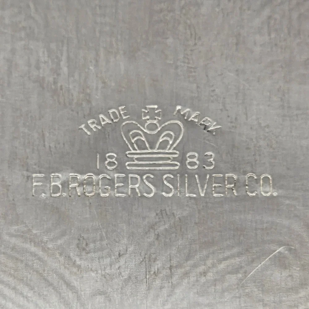 FB Rogers Irvinware Serving Tray Unisex 12in Silver Good Etched Chrome Plated